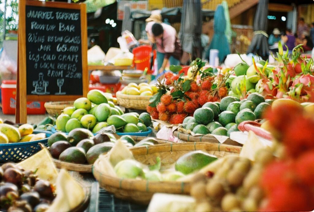 Étal de fruits tropicaux