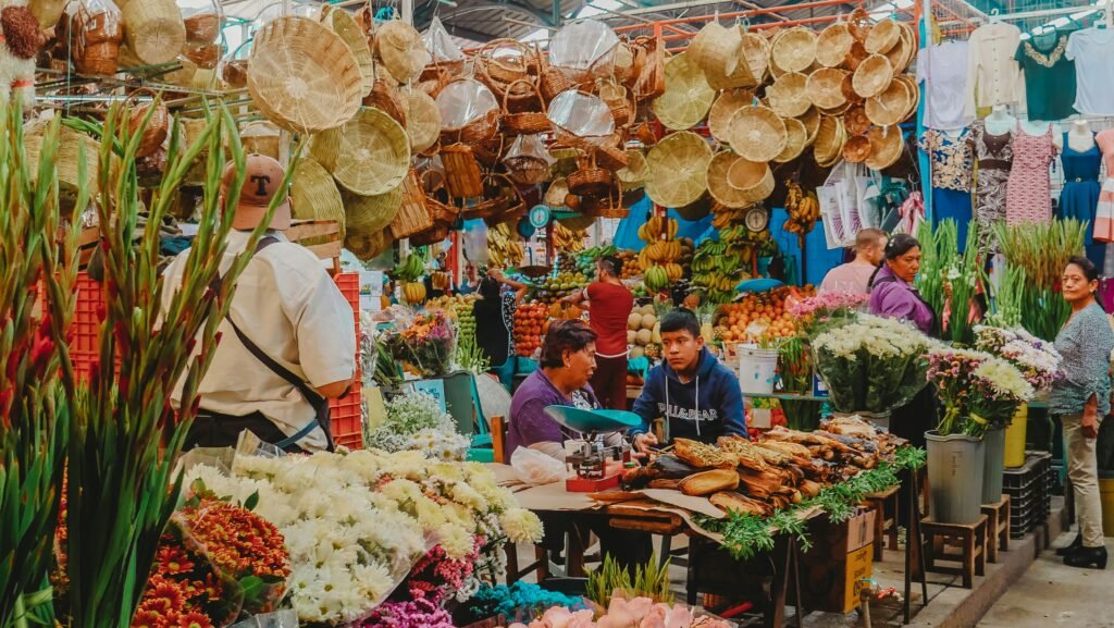 Étals d’un marché couvert