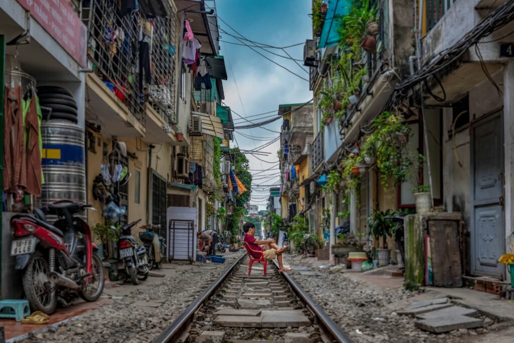 La rue du train, Hanoï