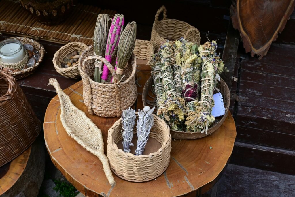 Paniers d’herbes et de racines