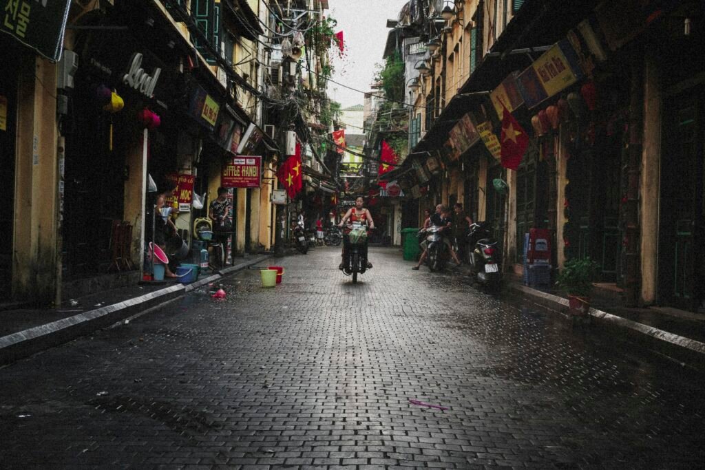 Rue du vieux quartier de Hanoï