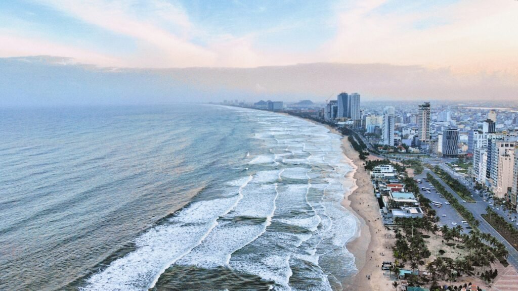 Plage de Da Nang vue du ciel