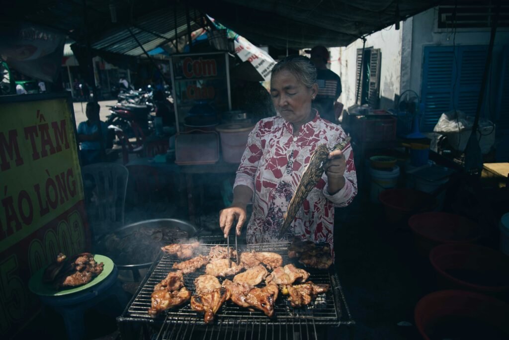 Grillades au barbecue de rue
